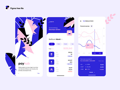 Payhub Financial analitycs app clean figma finance financial freebie illustration interface ios iphone minimalist mobile money payment ui ux