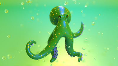 Sea Pollution - Octopus 3d 3d art 3d illustration branding character cinema4d illustration octane visual identity