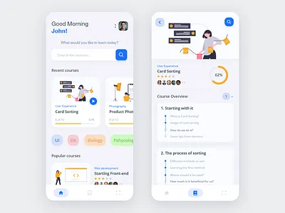 Educational Mobile Application app dribbble illustraion ui uidesign userexperience userinterface userinterfacedesign ux uxdesigner