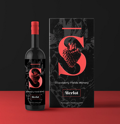 Strawberry Wine Label design label merlot photoshop strawberry winery