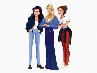 Friends 2d 2d art character character design concept design digital art digital painting doodle fashion friends girl illustration illustrator photoshop sketch woman