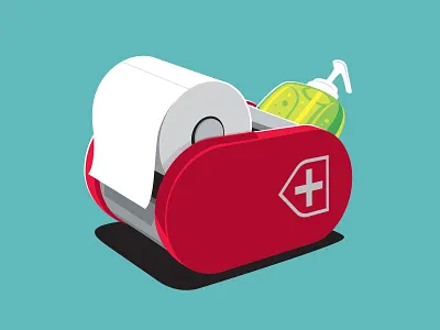 Hygiene Edition glenn jones glennz handwash hygiene illustration illustrator shirt swiss swiss army knife t shirt vector