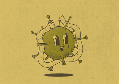 Who took all the toilet roll? 1930s cartoon cartoon character character corona coronavirus illustration retro vintage virus