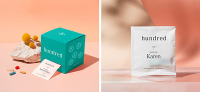 Hundred Packaging berlin brand design brand identity branding design ecommerce logo new york package design packaging packaging design personalised personalization startup supplements typography vitamins