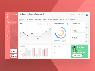 CRM Concept artwork bentobox cards clean concept dashboard dashboard ui design graph illustration status ui ux