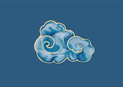 Cloud blue chinese cloud illustration liquefy photoshop