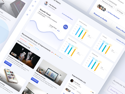 Individual Performance Dashboard application cards charts dashboad design graphs light tags theme trend ui ux web