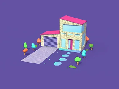 House 3d 3danimation animation c4d house illustration