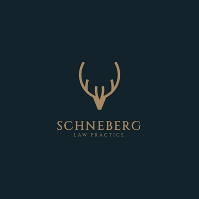 SCHNEBERG LOGO DESIGN brand identity branding business card design deer head deer illustration deer logo design flat identity design law firm law practice logo logo design logotype mark minimal minimalist logo design vector