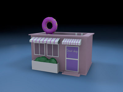 3d Donut shop 3d 3ddesign c4d cinema4d donut donut shop donuts lowpoly