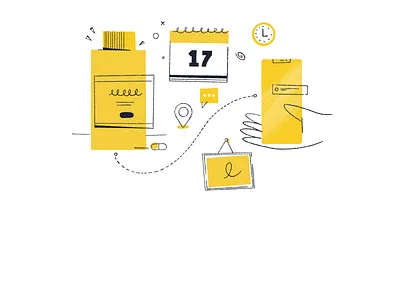 App Illustartions hand drawn icons illustration line icons procreate product design sketch ui