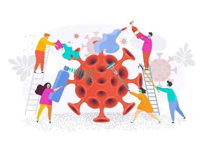 China coronavirus epidemic. cartoon character coronavirus epidemy flat illustration infection pandemic people vector