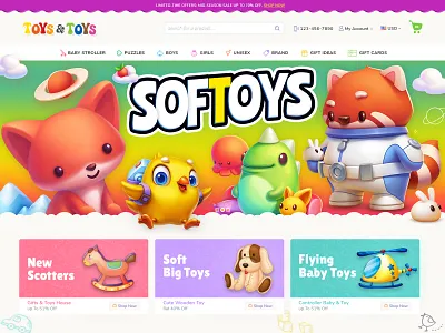 Toys and Toys boys ecommerce ecommerce design ecommerce store ecommerce website games gaming gif girls puzzles shopify soft toys toys unisex web web design web site design web store website website design