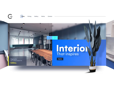 Interior Landing screen animation architecture interactions interior landingpage web ui