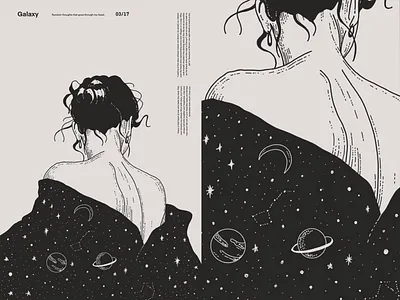 Galaxy 2.0 art cosmos design doodle drawing illustration line simple starry night stars