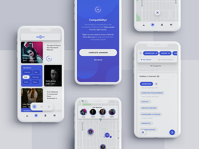 Compatible Friend Finder App app app design elegant ios minimal mobile app mobile ui modern ui white
