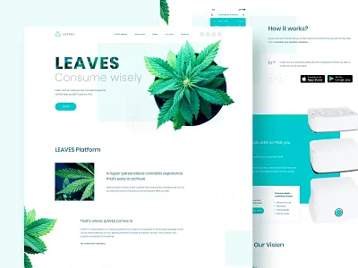 Leaves website design ui web