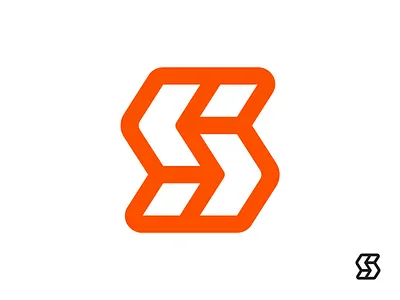 S / Arrows / In / Out / Direction Logo Exporation (Unused) brand identity branding custom line lines orange designer graphic entrance enter guidance arrow for sale unused buy left right sign signage letter s type text logo mark symbol icon space clean round sharp