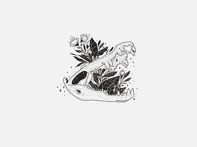 Death art crocodile design doodle drawing illustration line simple skull stars