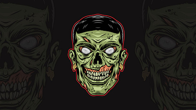 Zombie head illustration adobe illustrator caracter color custom graphic graphicdesign horror ipad pro procreate vector vector illustration zombie