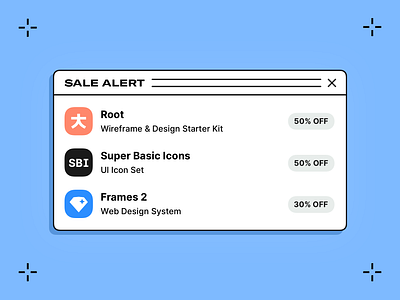⊹ Sale — 50% OFF on UI Kits and Icons ⊹ buttons components design elements design tools developer tools figma free icons freebie kit mockups sketch sketch templates website template ui ux web web design with sketch website websites with frames wireframing
