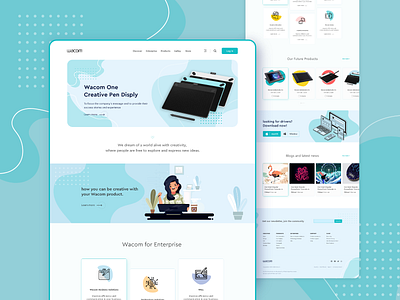 Wacom Website Redesign animation arts colorful art commence dezakir graphics illustration landing page motion design redesign tablet ui ux video wacom wacom intuos watercolor web interaction wesite