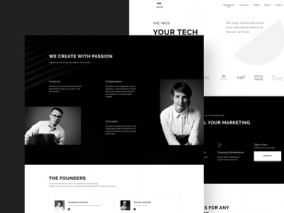 Axe-web design studio website black white design ui web