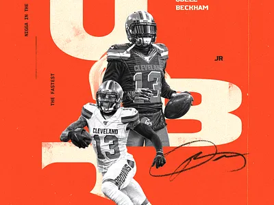 OBJ Poster Process art artdirection artdirector broadcast cinema4d espn nfl photoshop poster sports