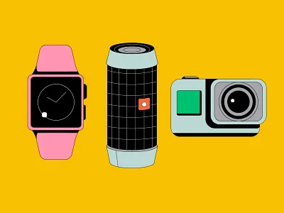 Objects 03 colors drawing illustration minimalist vector