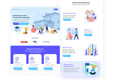 RentCrowdy Landing page app design illustration typography ui ux vector web