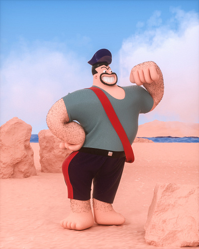 Bluto 布鲁托-Popeye the Sailor c4d design illustration mascot roles three dimensional ui 三维