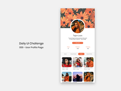 Daily UI Challenge 006 app app design dailyui dailyui006 dailyuichallenge design profile design profile page ui ui design user profile ux uxdesign uxui