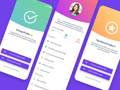 TopSkills - Profile Completness app completed design gamification illustration ios profile profile strength ui ux