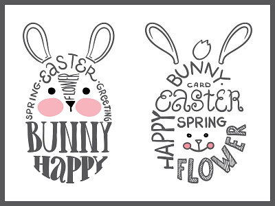 Easter bunny vector lettering bunny design easter easter bunny illustration lettering vector