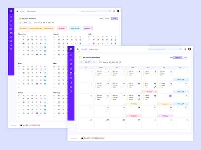 Allsec HRMS - Employee Attendance hrms information architecture ui ui design uxdesign