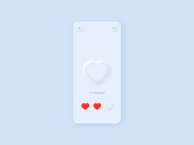 Neumorphism Fit the Heart heart instagram microinteraction neumorphism ui uidesign ux