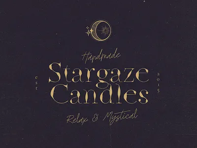 Stargaze Candles Logo brand branding design font gold icon illustration inspiration logo minimal moon mystic script typeface typography