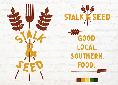 stalk & seed | logo branding design food graphic design illustration kitchen logo restaurant restaurant branding restaurant logo southern texture vector