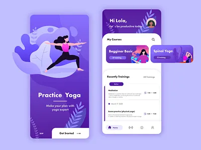 UI&UX - Mobile App - Yoga Practice adobe photoshop dashboad design mobile mobile app mobile app design mobile ui ui ux webdesig