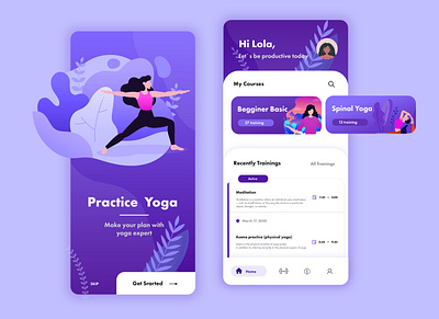 UI&UX - Mobile App - Yoga Practice adobe photoshop dashboad design mobile mobile app mobile app design mobile ui ui ux webdesig