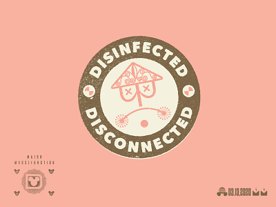 Disinfected = Disconnected branding design icon logo mark type typography vector