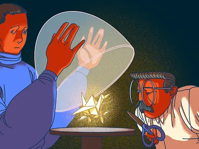 Getting Better at Taking (and Giving) Criticism character concept digital art drawing editorial editorial illustration freelancing illustration origami photoshop procreate