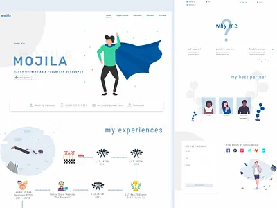Mojila - Portofolio Website app branding dashboard design flat illustration landing page portofolio ui ux vector web website website design