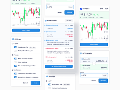 Widgets exploration bitcoin coinbase design exchange finance fintech trade ui ui design ux ux design widget