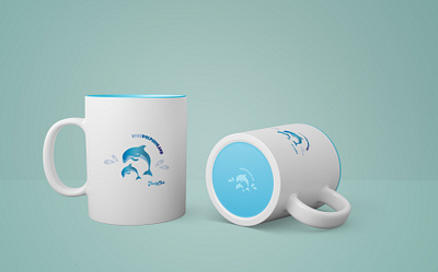 Cups dolphin - Gadget design icon illustration logo vector