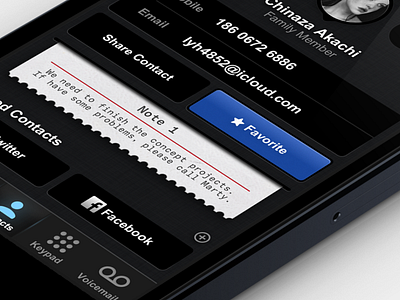 Dial Concept Interface 2 app application behance concept design dial dials favorite ios ios app ios app design ios6 layout note platform sketch skeuomorphism social ui