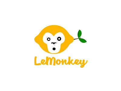 LeMonkey Logo Design branding design icon illustration lemon logo logodesign monkey monkey logo website