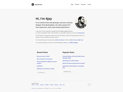 Personal Website v7 blog gray grey homepage minimal minimalist personal branding portfolio website