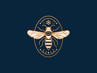 The Search animal bee brand design branding gold icon illustration illustrator insect lineart minimal nature packaging vector