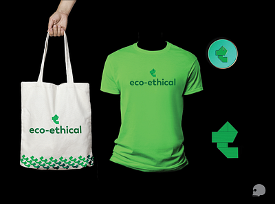 Etical Collateral brand branding collateral eco ethical graphic graphicdesigner green illustration merch merchandise monochromatic photoshop pin ribbon t shirt totebag